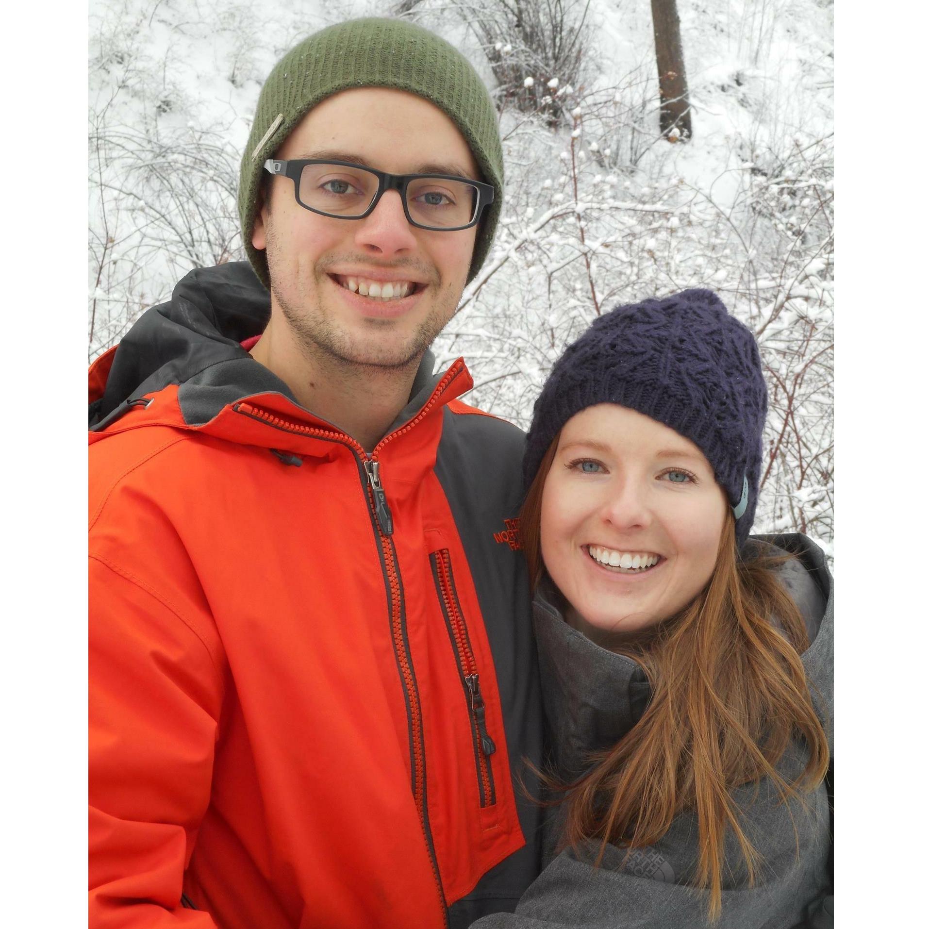 Christmas tree cutting during our first Christmas together.