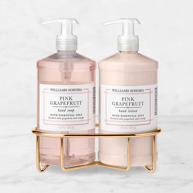 Williams Sonoma Pink Grapefruit Hand Soap & Lotion 3-Piece Kitchen Set, Classic, Gold