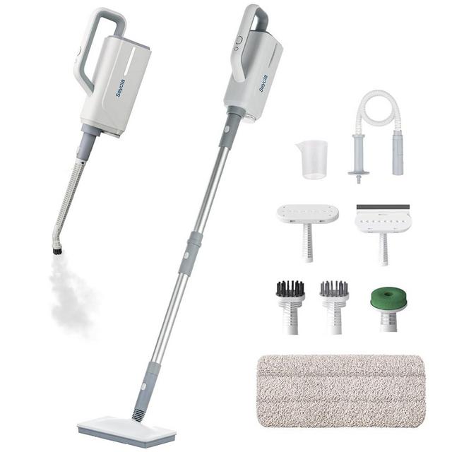 Steam Mop for Floor Cleaning with Detachable Handheld Steamer, Steam Cleaner with 6-in-1 Multi-function Attachments for Hardwood Floors, Clothes,Windows,Tiles Grout,Furniture,Carpet Cleaning