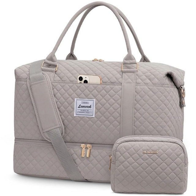 LOVEVOOK Travel Duffle Bag,Weekender Bags for Women with Shoe Compartment，Carry on Overnight Bag with Toiletry Bag,Gym Duffel Bag with Wet Pocket, Hospital Bags for Labor and Delivery