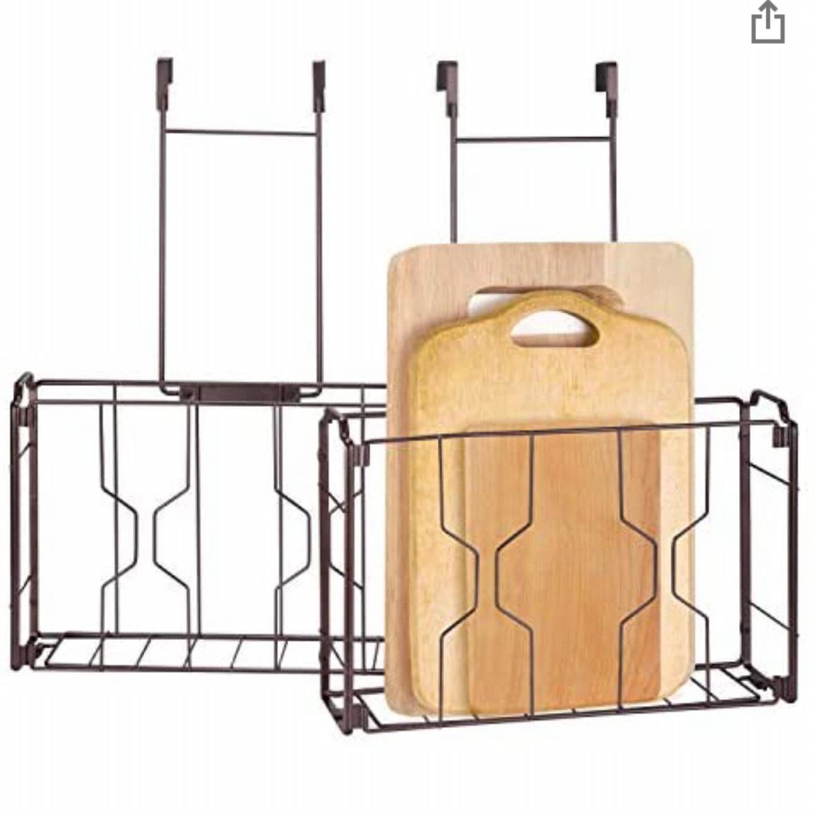 2 Pack - Simple Trending Over the Door/Wall Mount Cabinet Door Organizer, Bronze