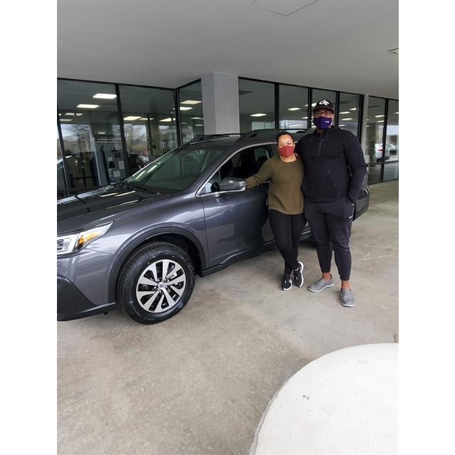 2021: first debt together (Ha!) They bought a 2021 Subaru Outback for all of the future adventures!