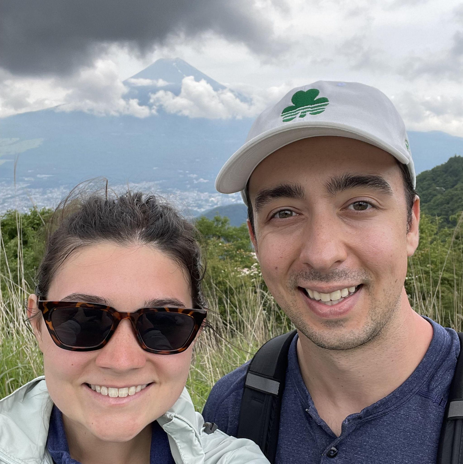 After a long hike (where Marissa complained minimally) we found Mount Fuji temporarily exposed from the cloud cover in Japan!