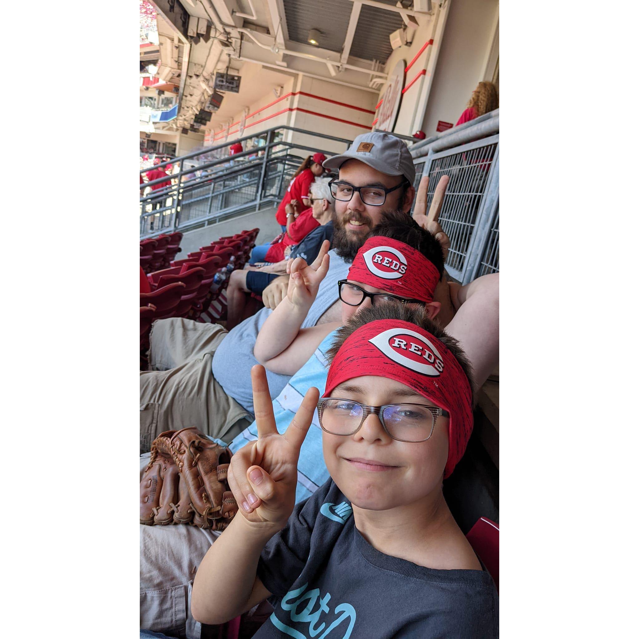 Boys at a Cincinnati Reds game