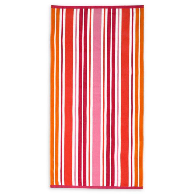 Destination Summer Sunny Isles Turkish Cotton Beach Towel in Warm Stripe 