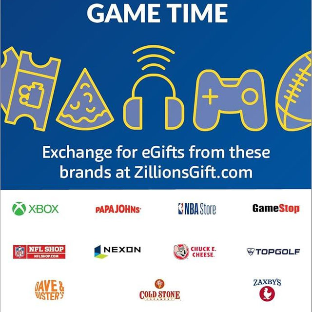 Zift Zillions of Gifts Physical Gift Card (Multi-Brand) | Game Time, Gaming
