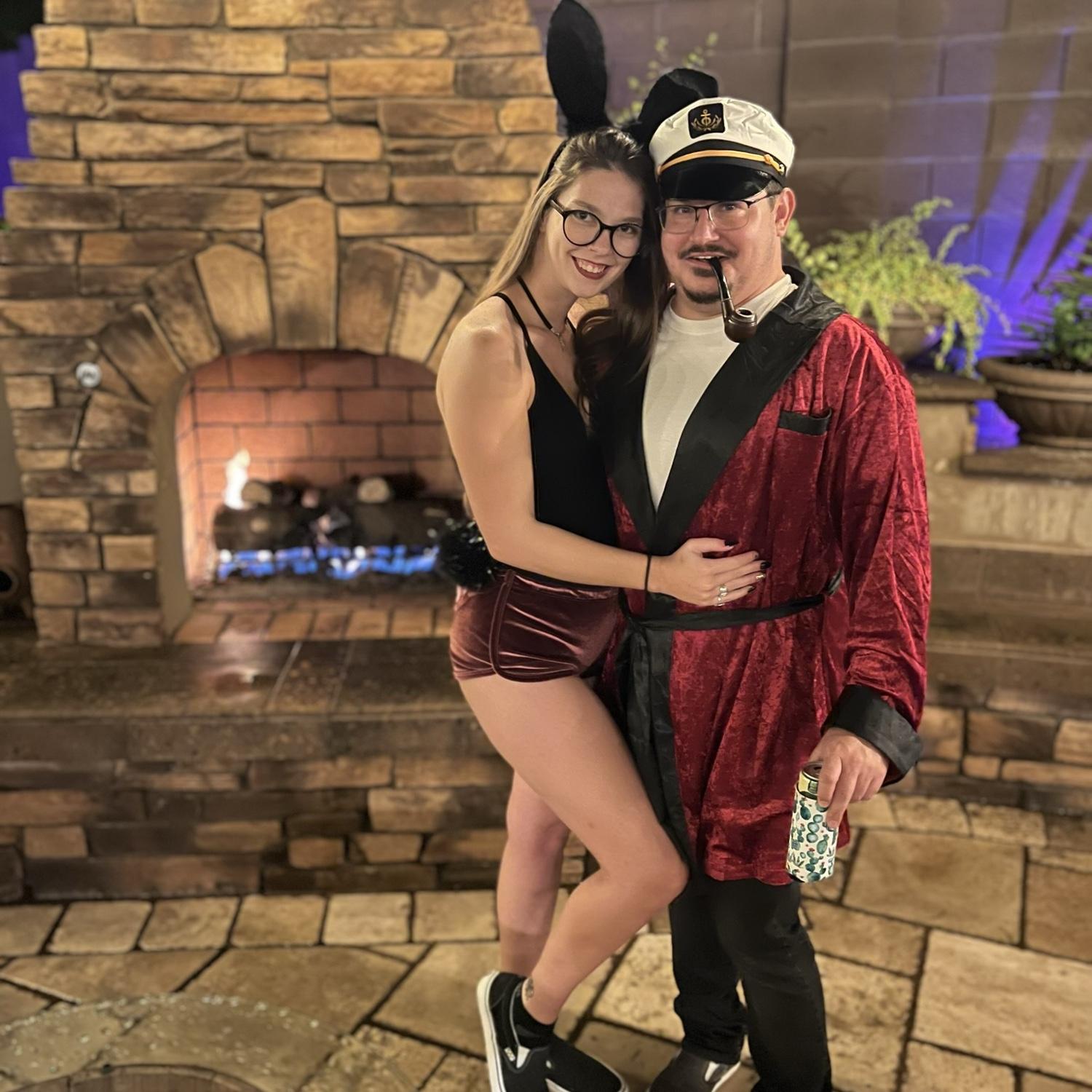 Hugh Hef and his ONLY Bunny at Joanna’s Annual Halloween Bash