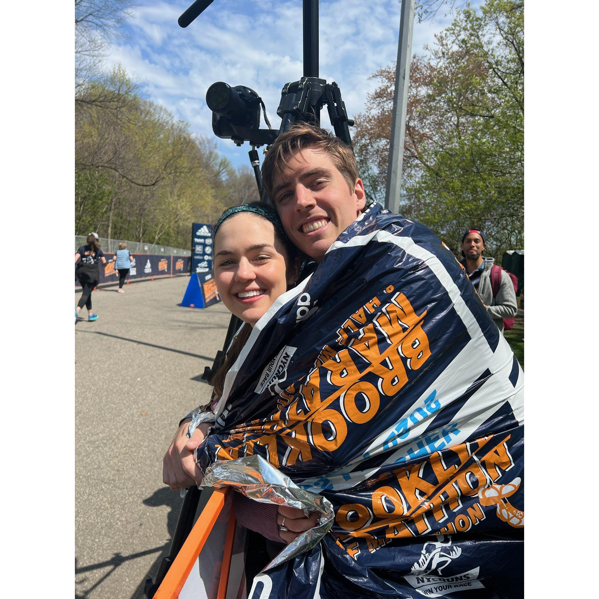 Post-marathon and half-marathon hug :)