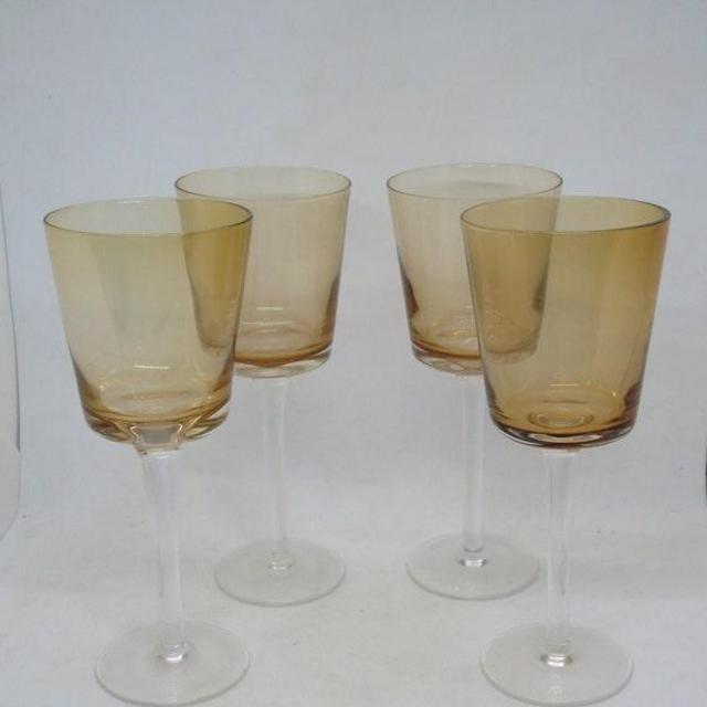 Set of Four Hand Made Vintage Wine Glasses
