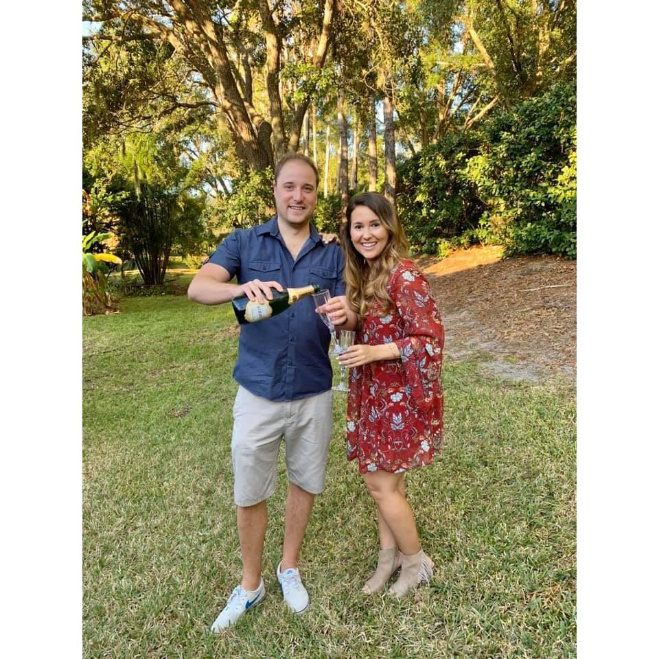 Toasting buying our first home