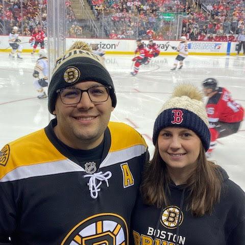 Rink side seats at the Bruins vs. Devils game