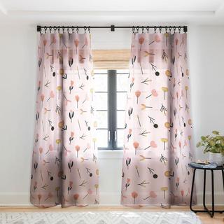 Scandinavian Summer Flowers 1 Sheer Curtain