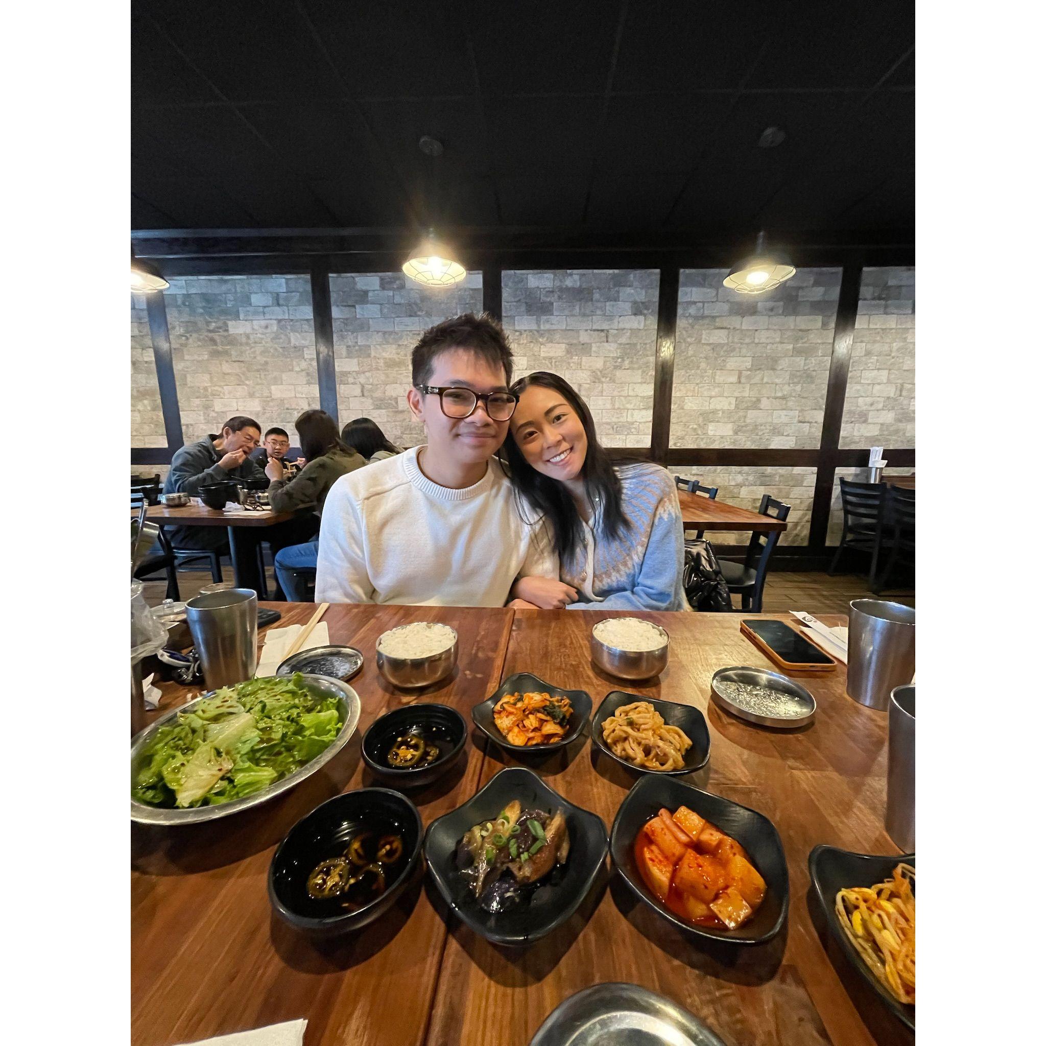 Korean food in Dallas, TX! Yummy side dishes!