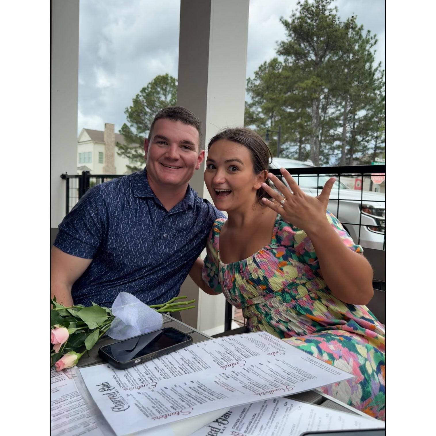 Lunch with our parents right after we got engaged in Columbus, GA!