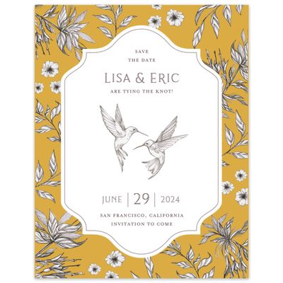 Mustard, Yellow Wedding Digital Save the Date - Brenton Portrait