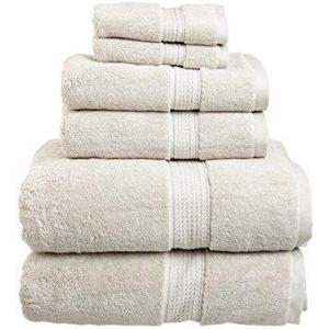 Superior Luxurious Soft Hotel & Spa Quality 6-Piece Towel Set, Made of 100% Premium Long-Staple Combed Cotton - 2 Washcloths, 2 Hand Towels, and 2 Bath Towels, Silver