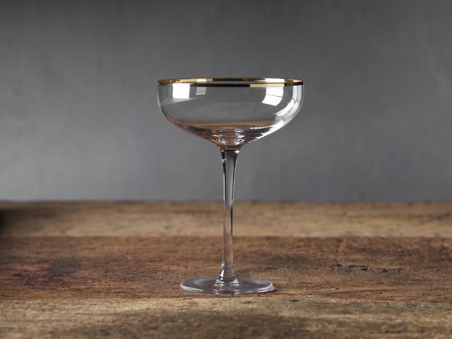 Gold Rimmed Martini Glass (Set of 4)