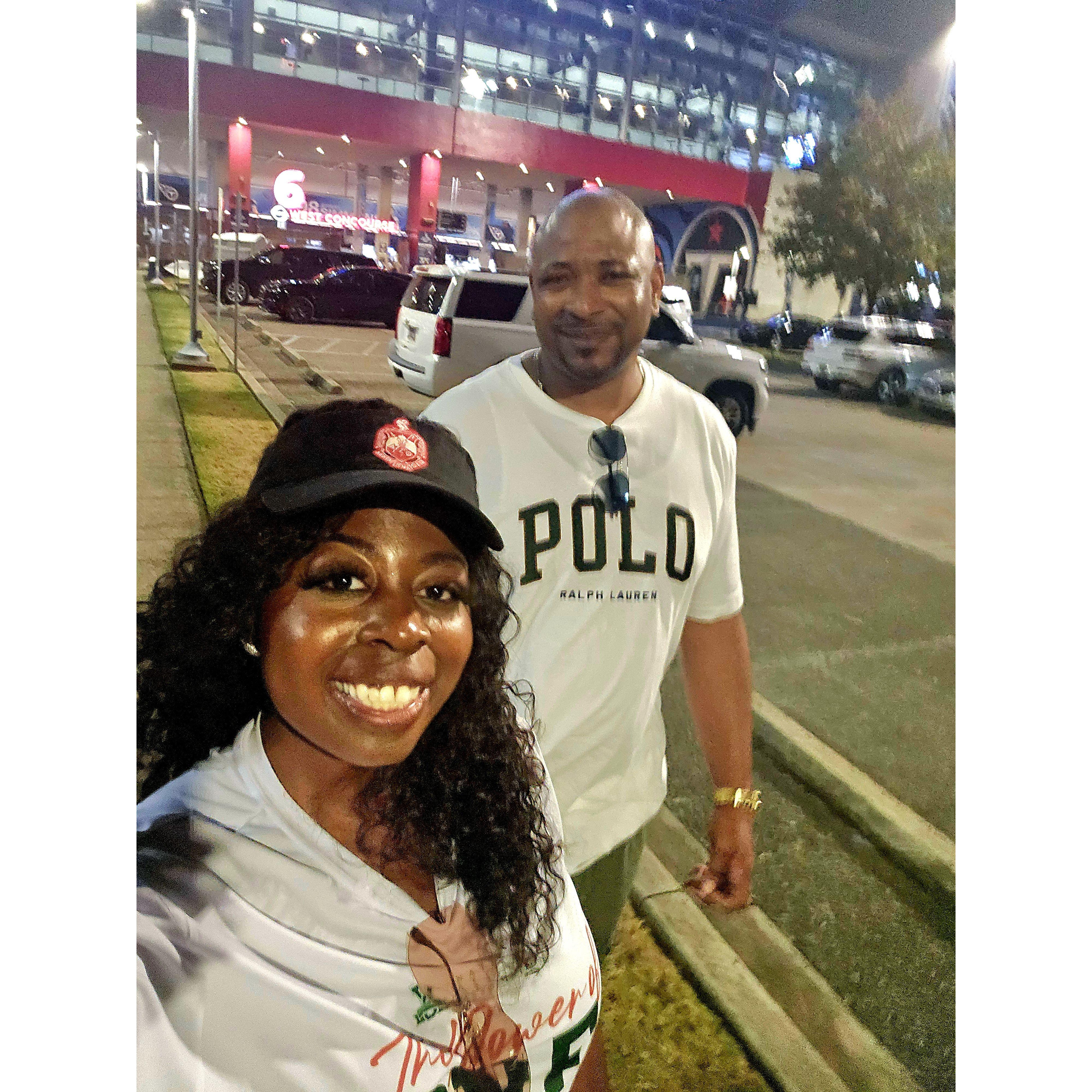 Valley State game in Nashville it was so hot and rained a little !