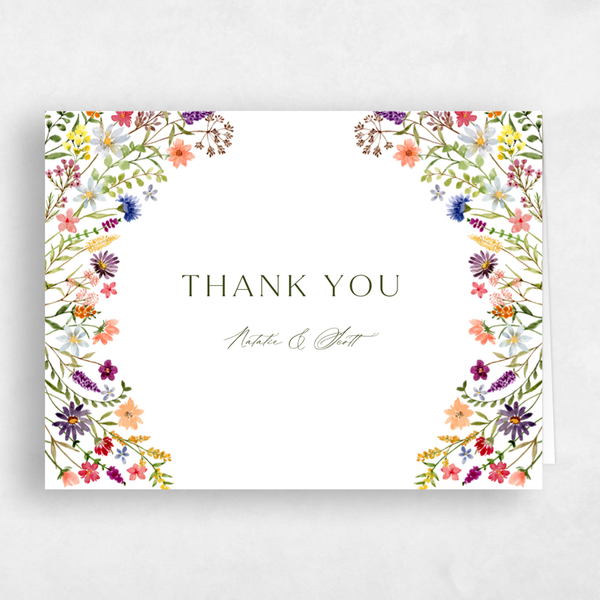 Spasso Landscape | Dark Olive | Zola Thank You Cards