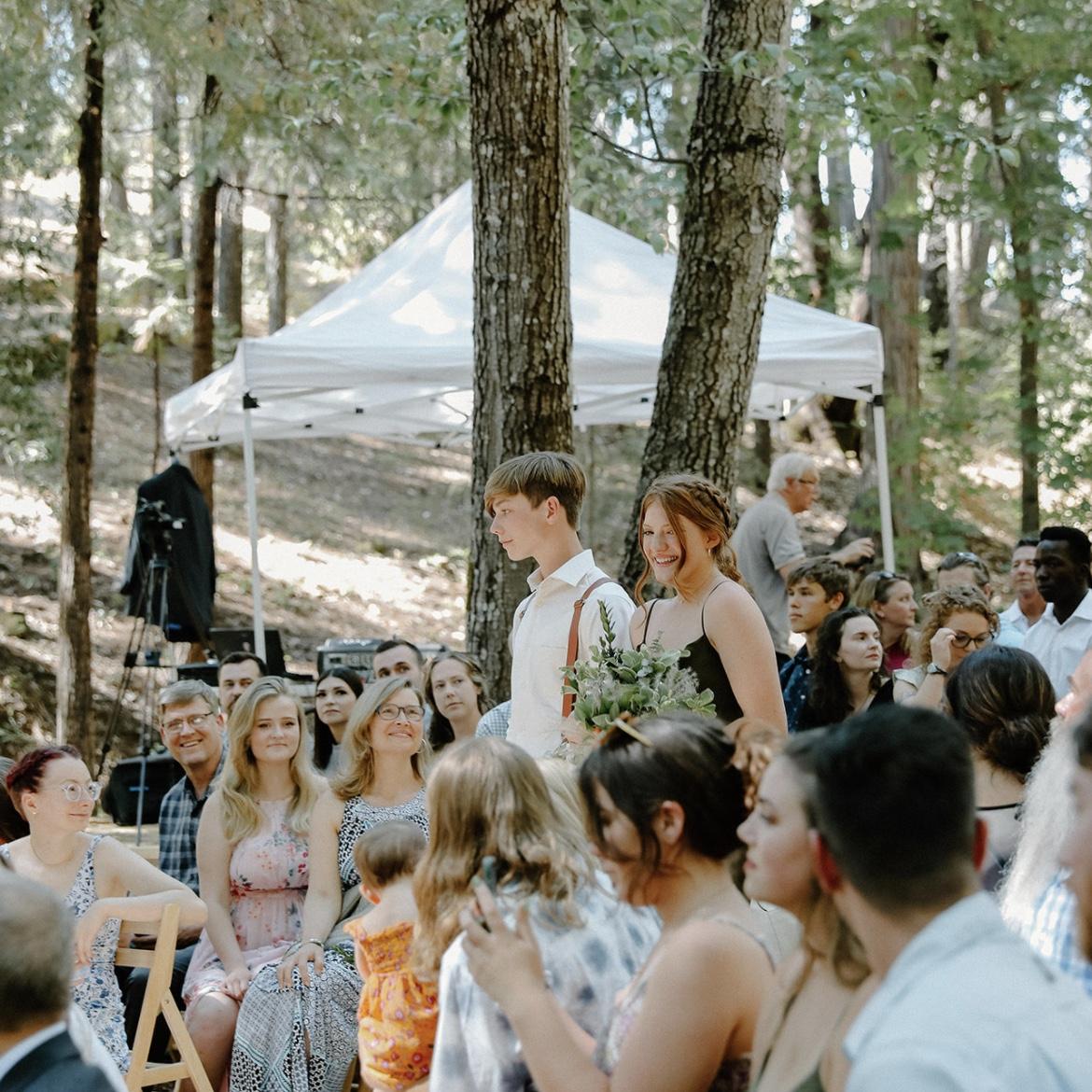 Walking down an isle, not knowing we would do it for real with each other later
