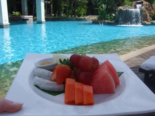 Honeymoon lunch by the pool