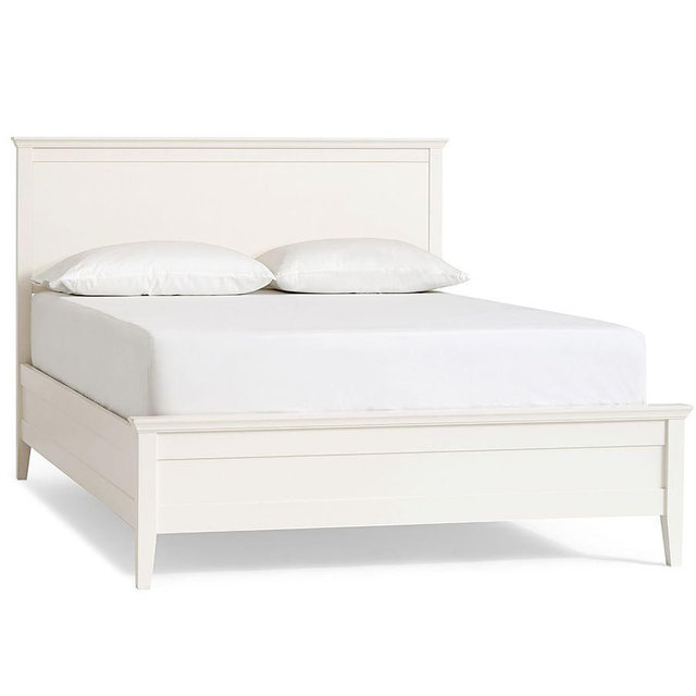 Clara Solid Wood Bed, King, Sky White