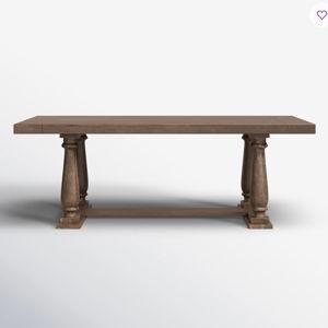 Classic Reclaimed Pine Solid Wood Trestle Dining Table - Weathered Oak