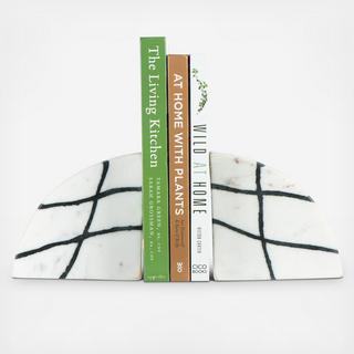 Modern Geometric Marble Bookends, Set of 2
