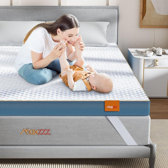 Maxzzz 2 Inch Memory Foam Mattress Topper Queen, Gel Cooling Bed Mattress Topper with Remover Soft Cover, High Density Mattress Pad, Certipur-Us & Oeko-Tex Certified