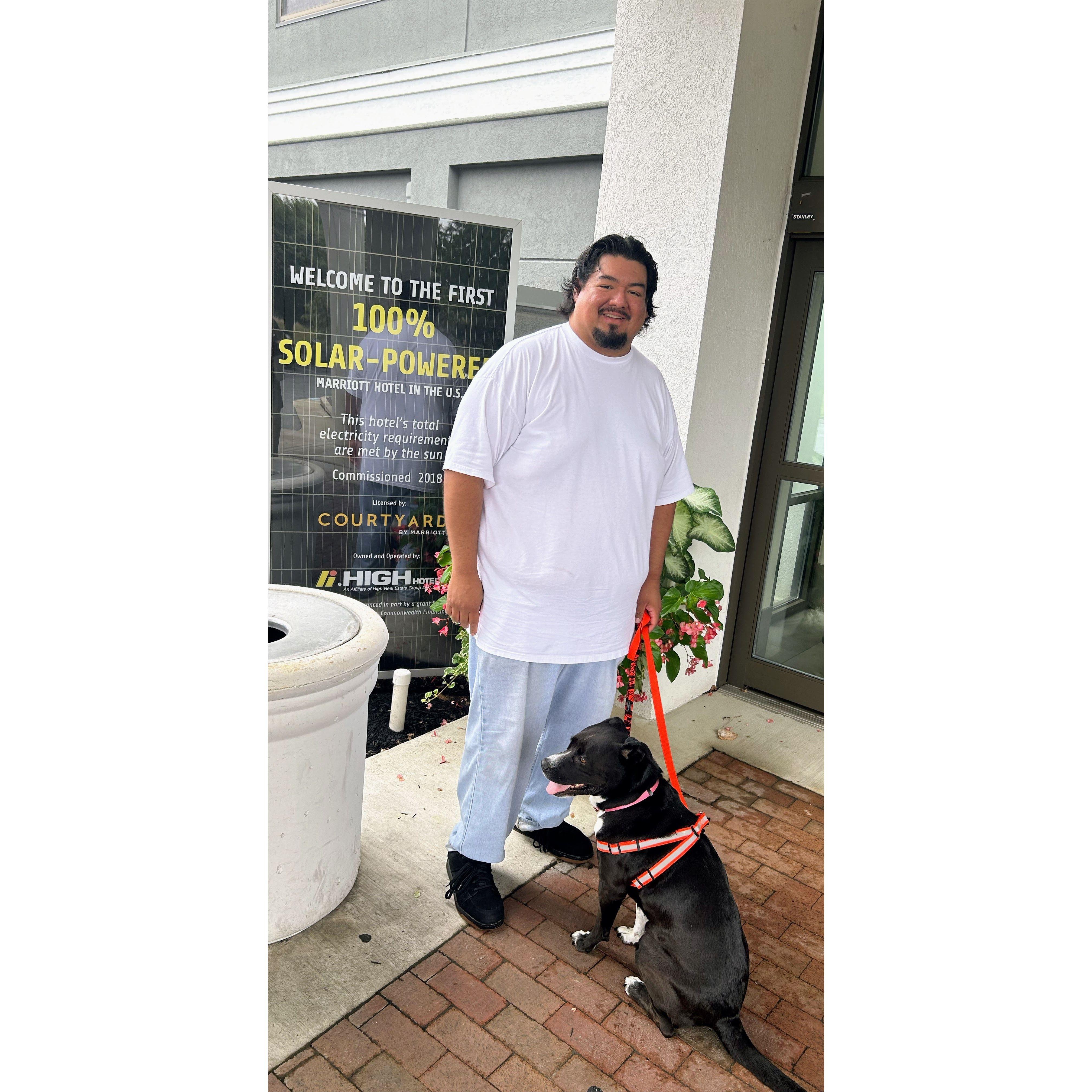 Miguel traveled from NC to Lancaster PA just to spend some time with his wife