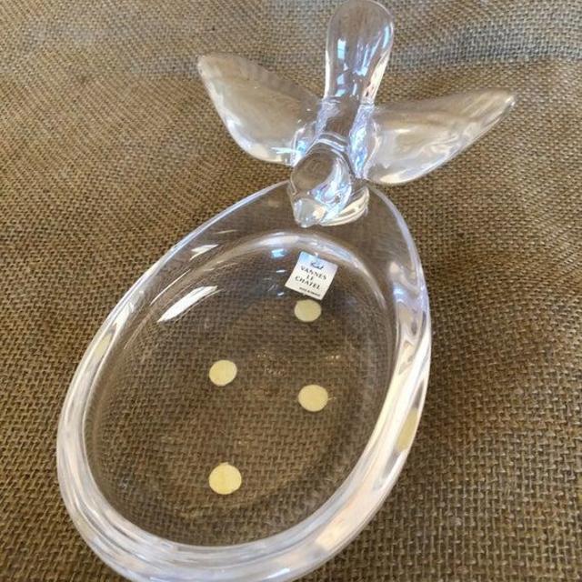 Vintage French crystal bird dish