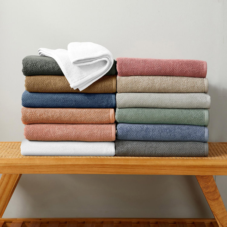 Great Bay Home, Acacia 6-Piece Cotton Textured Bath Towel Set | Zola