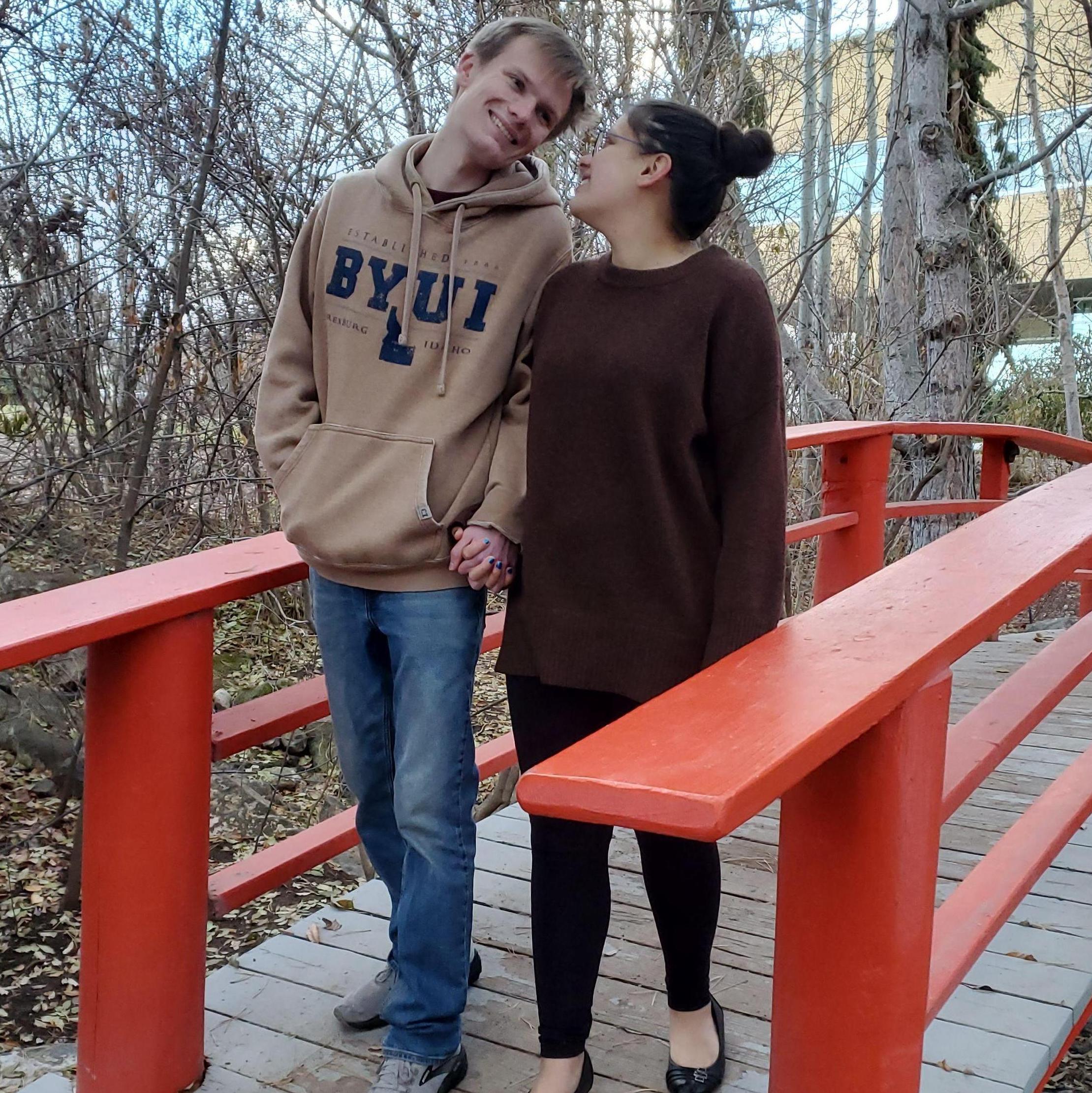 Walking in our winter garden together.