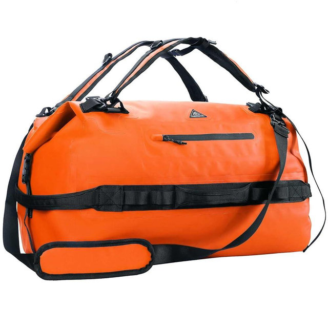 Haimont Large Waterproof Duffel Backpack Roll-Top Heavy Duty Dry Duffle Bag for Boating, Travel, Motorcycle, Kayaking, Camping, 60L