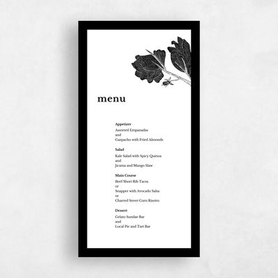 White Wedding Menu - Catania