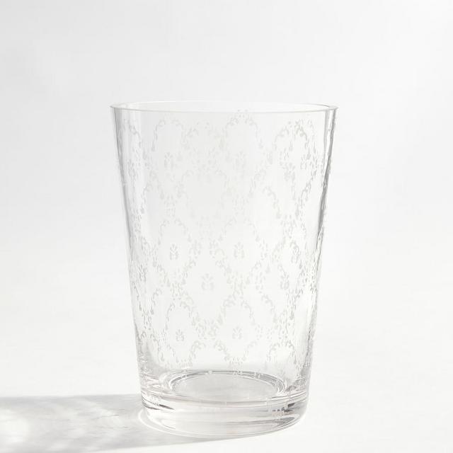 Julia Berolzheimer Etched Poppy Glass Vase, Clear, Small
