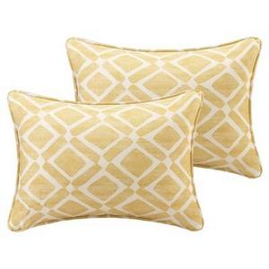 Yellow Natalie Printed Oblong Throw Pillow Pair (14"x20")