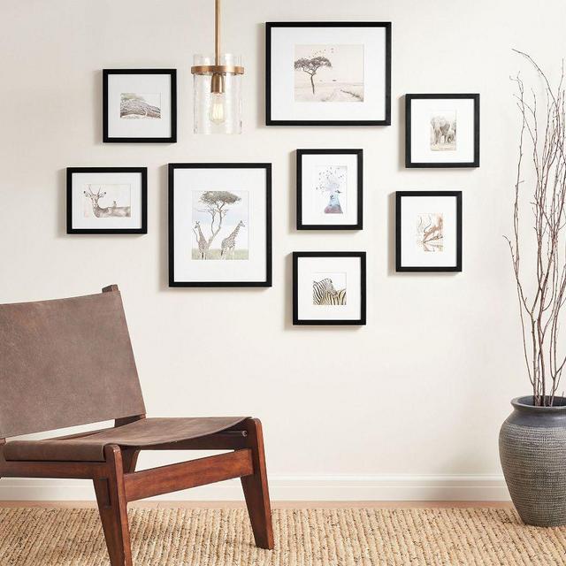 Wood Gallery Assorted Frames, Set of 8 - Black