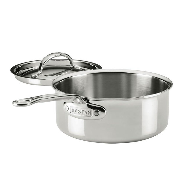 Hestan ProBond Luxe 2-Quart Saucepan with Lid, Professional Clad Stainless Steel, ProCore Tri-Ply Clad Construction, Polished Exterior, Induction & Oven Safe