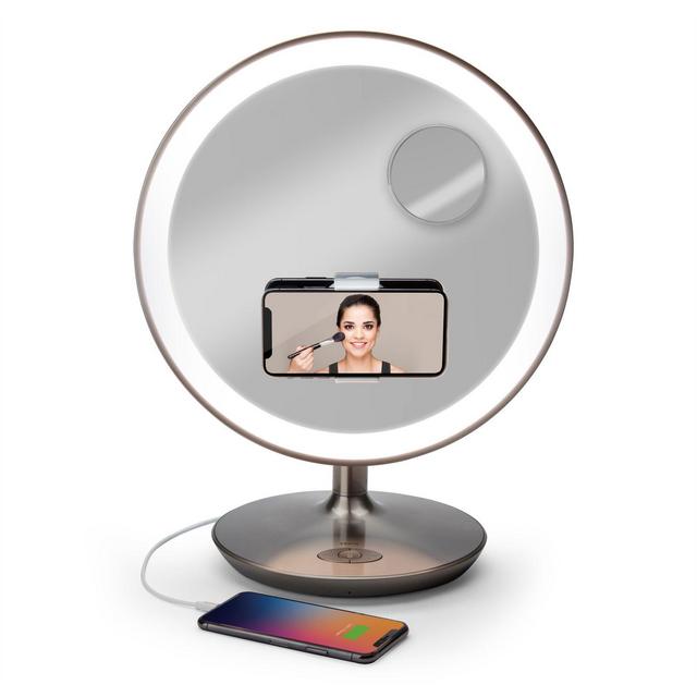 iHome® Glow Ring 10x/1x Oversized Rechargeable Vanity Mirror in Silver/Nickel