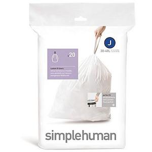 simplehuman® Code J 20-Pack 38-40-Liter Custom Fit Liners in White