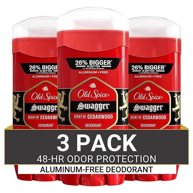 Old Spice Aluminum Free Deodorant for Men, Swagger Scent, 3.8 oz (Pack of 3)