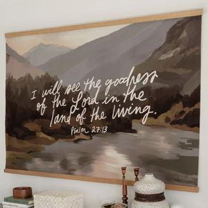 Large Canvas with Banner Wood: I will see the goodness of God