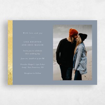 Blue Wedding Invitation - Jules Photo Foil