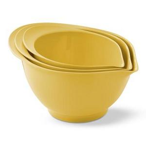 Melamine Pour Spout Mixing Bowls, Set of 3, Yellow