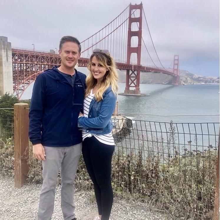 Before walking over the bridge in San Franciso