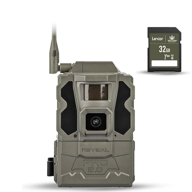 TACTACAM Reveal Pro 3.0 Cellular Trail Camera - Multi-Cellular Network, GPS, 2" LCD, No-Glow IR, Wi-Fi Enabled, HD Photos & 1080p Videos, Long Battery Life, Fast Trigger + 32GB SD Card (1PK)