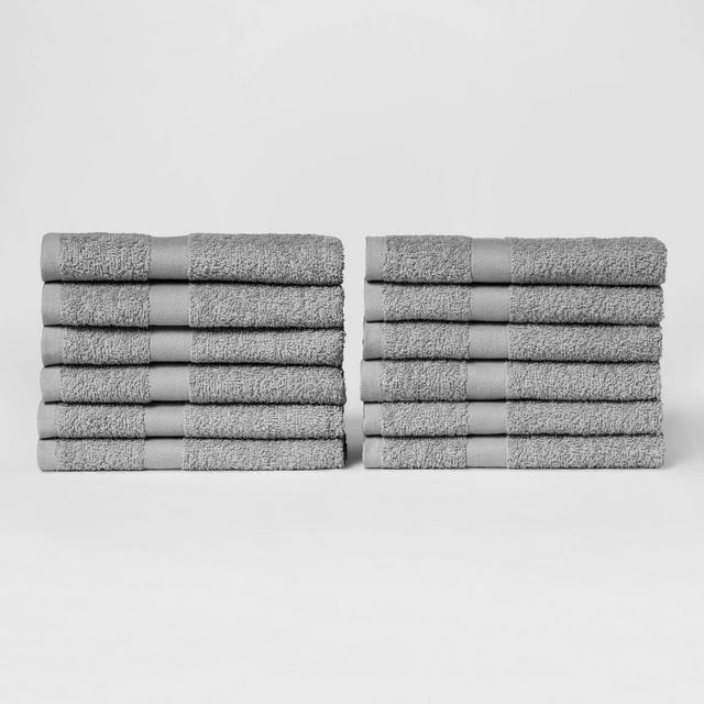 12pk Hand Towel Set Gray Mist - Room Essentials™