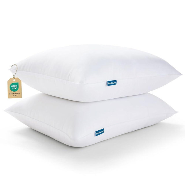 Bedsure Medium Firm Pillows Queen Size, Set of 2, Firm Queen Bed Pillows Hotel Quality Premium Original Down Alternative for Supportive Filling for Side, Back Sleepers