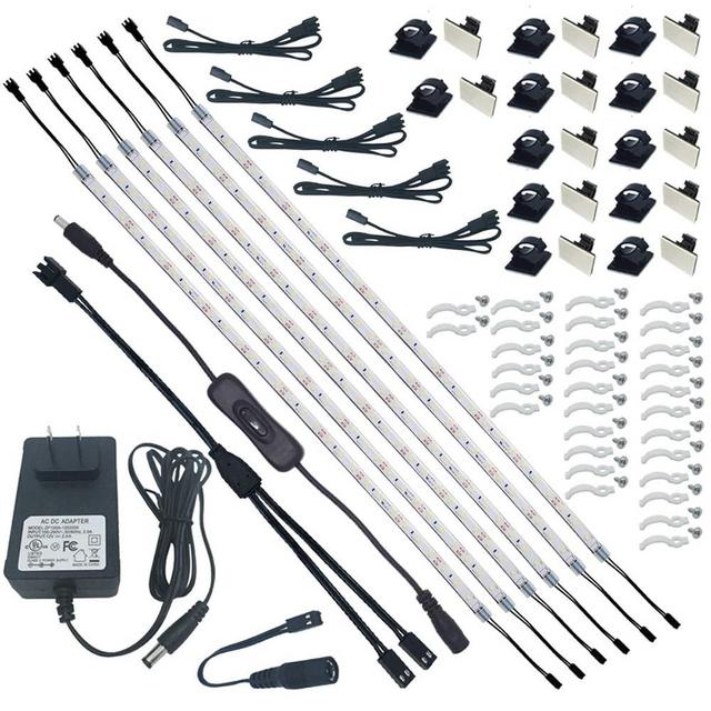 Litever Under Cabinet Lighting Kit, 6 PCS 20 Inches Flexible LED Strips, 24W, 1800 Lumen, Warm White 2700K. Suitable for Kitchen Counters Book Shelf Closet Showcase Workshop-(6-Strip-2700K)